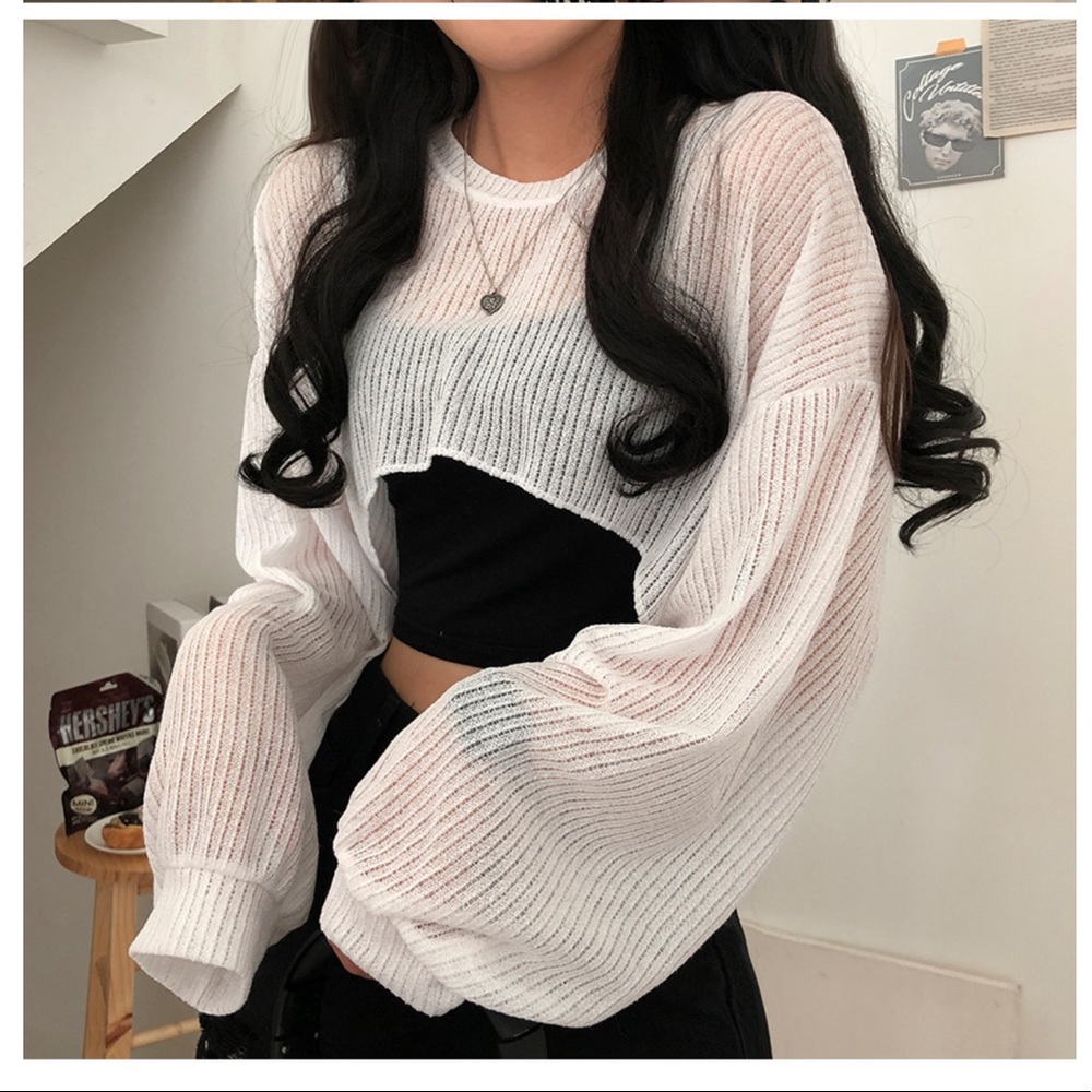 Roland Yeori Ribbed Bolero Style Cropped Knitwear